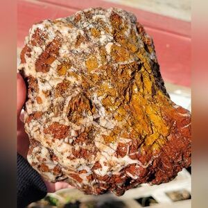 Natural Red Golden Orange And White Rare Stone Canyon Jasper Stone